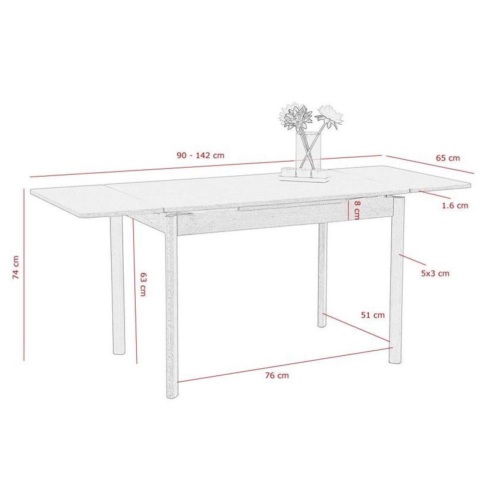 Jídelní výsuvný stůl dekor buk 90-142cm