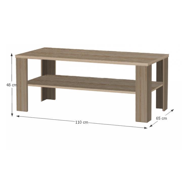 Konferenční stůl INTERSYS — 110x65x48 cm, více barev Dub sonoma