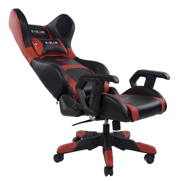 Herní židle E-Blue COBRA BLUETOOTH s reproduktory – černá/červená, umělá kůže