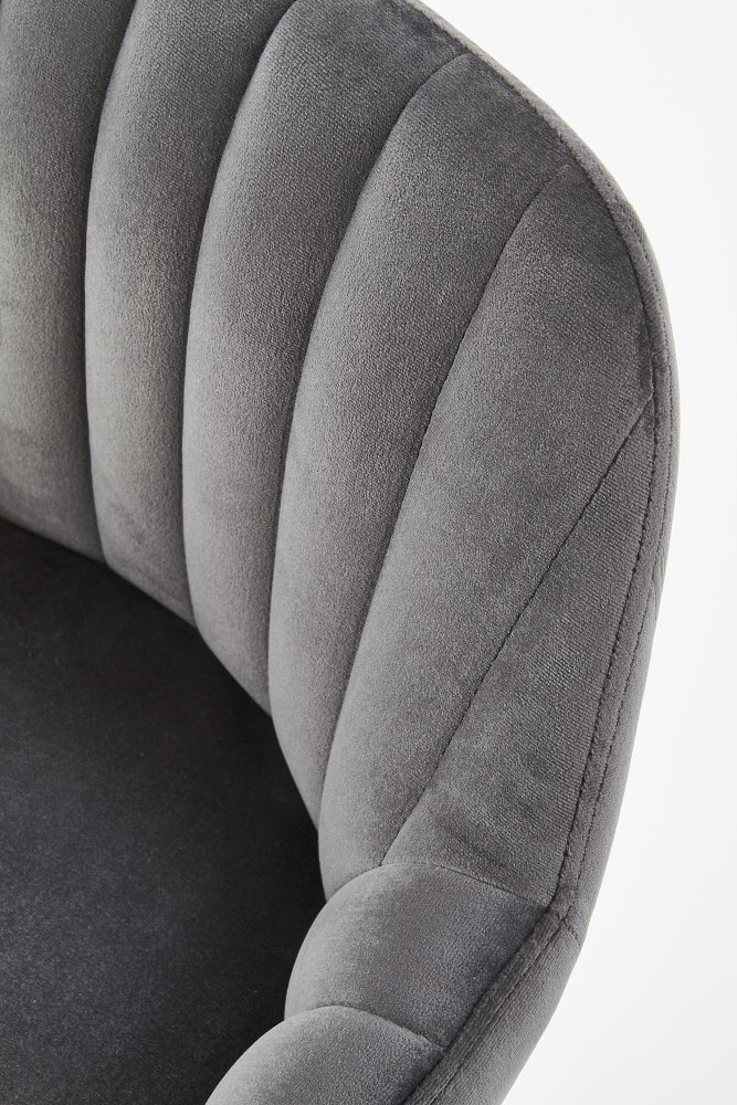 Barová židle BICKLE – masiv, kov, látka, tmavě šedá