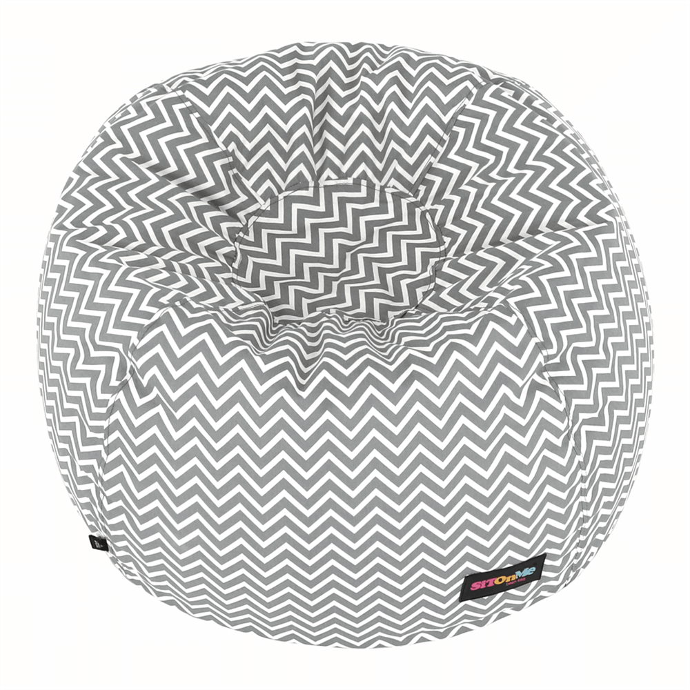 Sedací vak GOMBY — 60x50, látka, více barev šedo / bílý