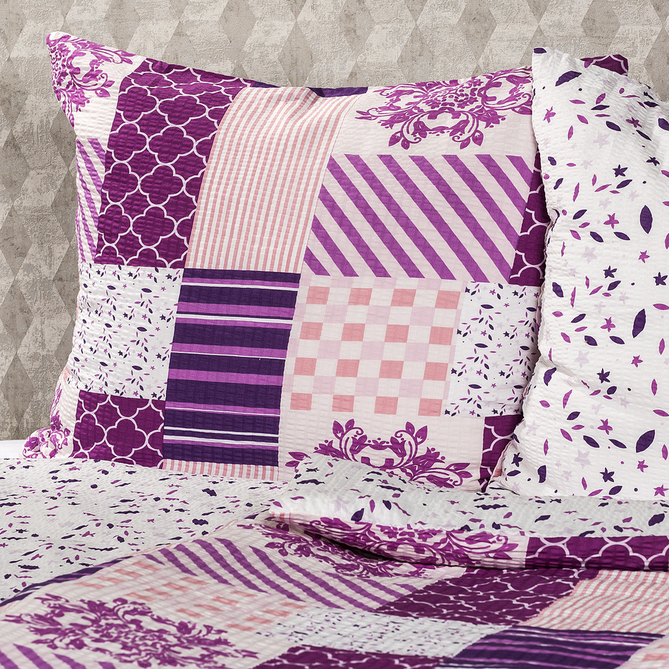 4Home Krepové povlečení Patchwork violet