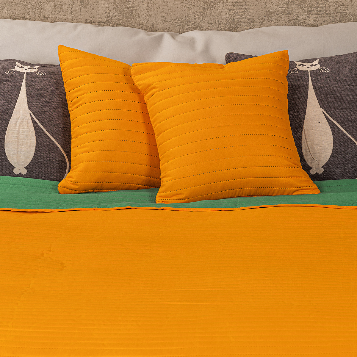 4Home Přehoz na postel Doubleface oranžová/zelená