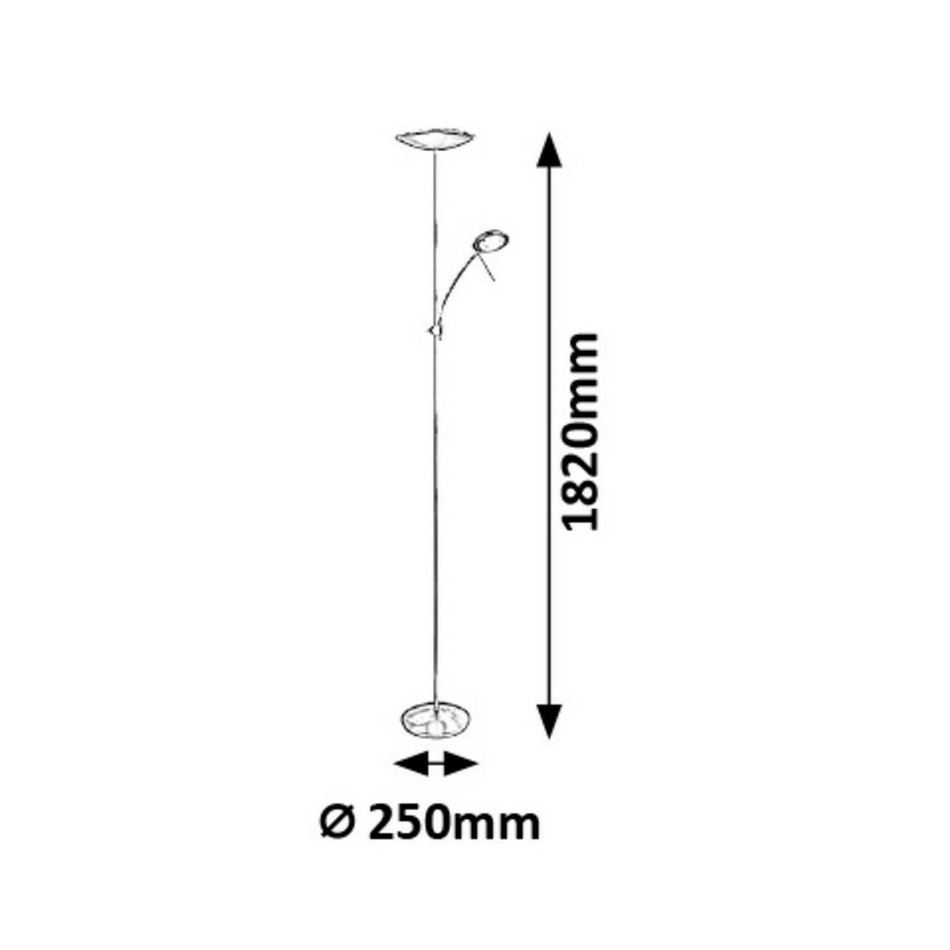 RABALUX 7006 stojací lampa, saténový chrom