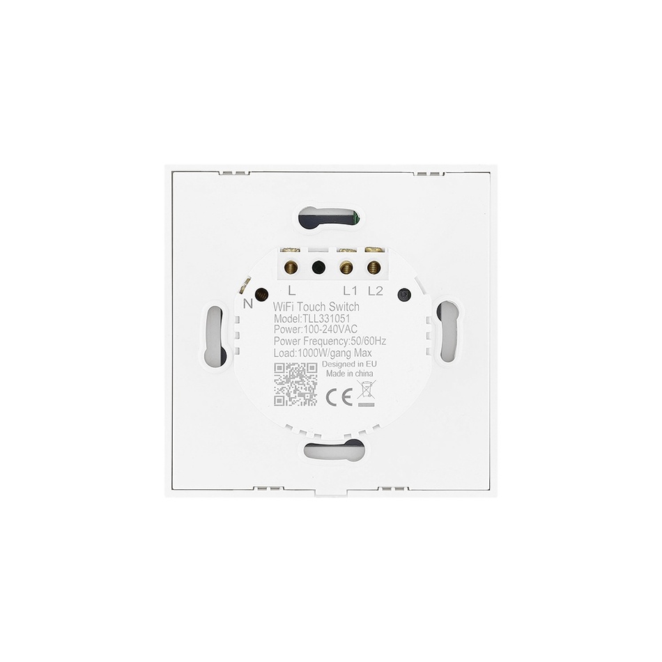 Tellur WiFi Smart Spínač, 2 porty, 1800 W, 10 A., bílý