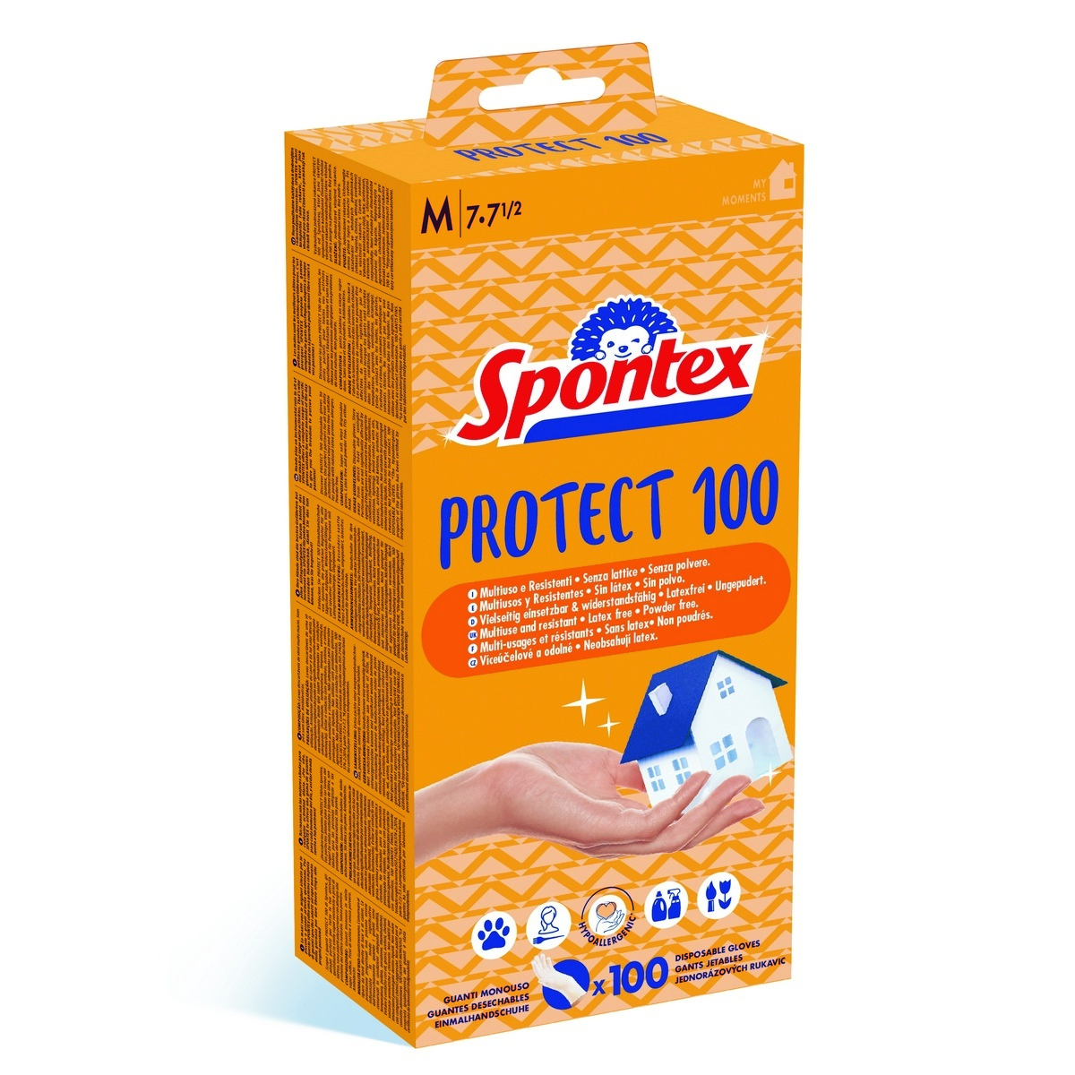 Spontex Protect jednorázové vinylové rukavice vel. M, 100 ks