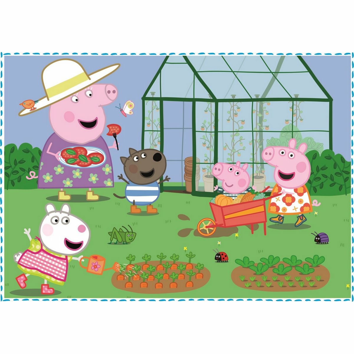 Trefl Puzzle Prasátko Peppa: Vzpomínky na prázdniny 4v1 12, 15, 20, 24 dílků