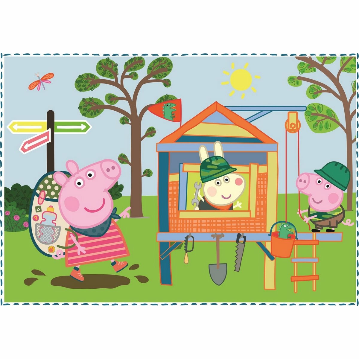 Trefl Puzzle Prasátko Peppa: Vzpomínky na prázdniny 4v1 12, 15, 20, 24 dílků