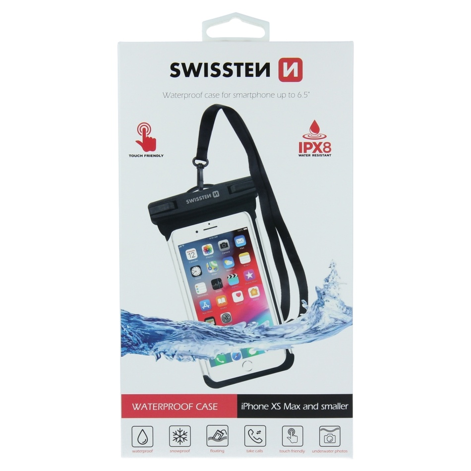 SWISSTEN Vodotěsné pouzdro pro smartphone IPX8 černá