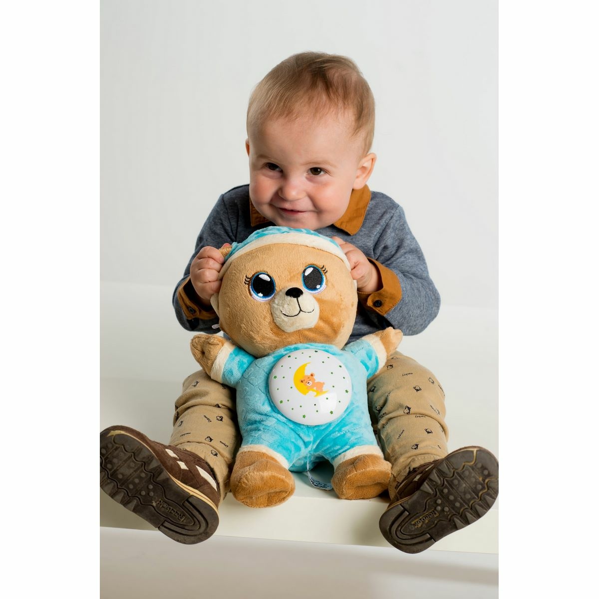 Teddies Plyšový medvídek Usínáček 32 cm, modrá