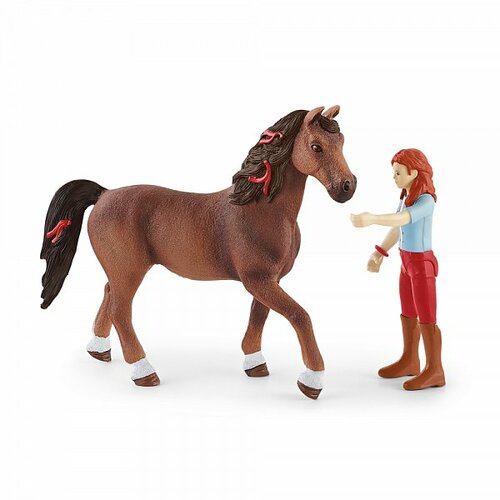 Schleich 42539 Zrzka Hannah s pohyblivými klouby na koni, 15 cm