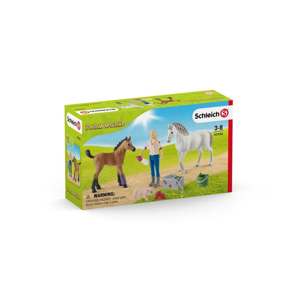 Schleich 42486 Návštěva lékaře u klisny a hříběte