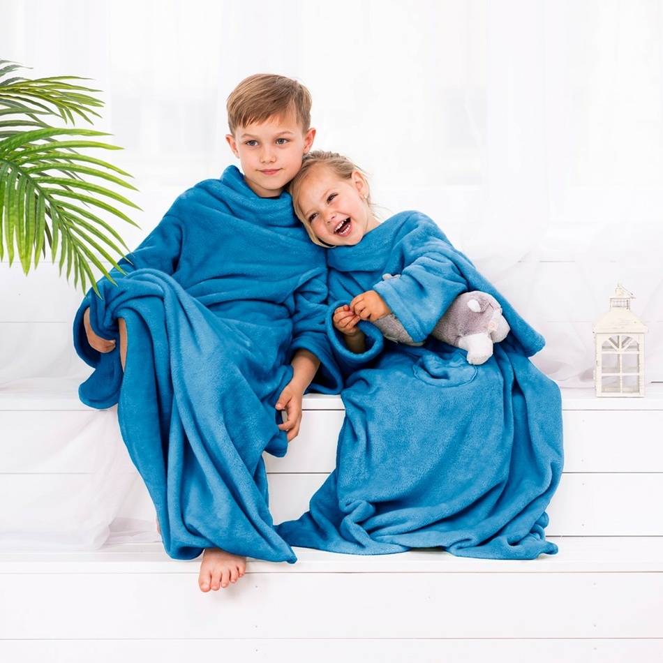 Decoking Deka s rukávy Lazy Kids indigo, 90 x 105 cm