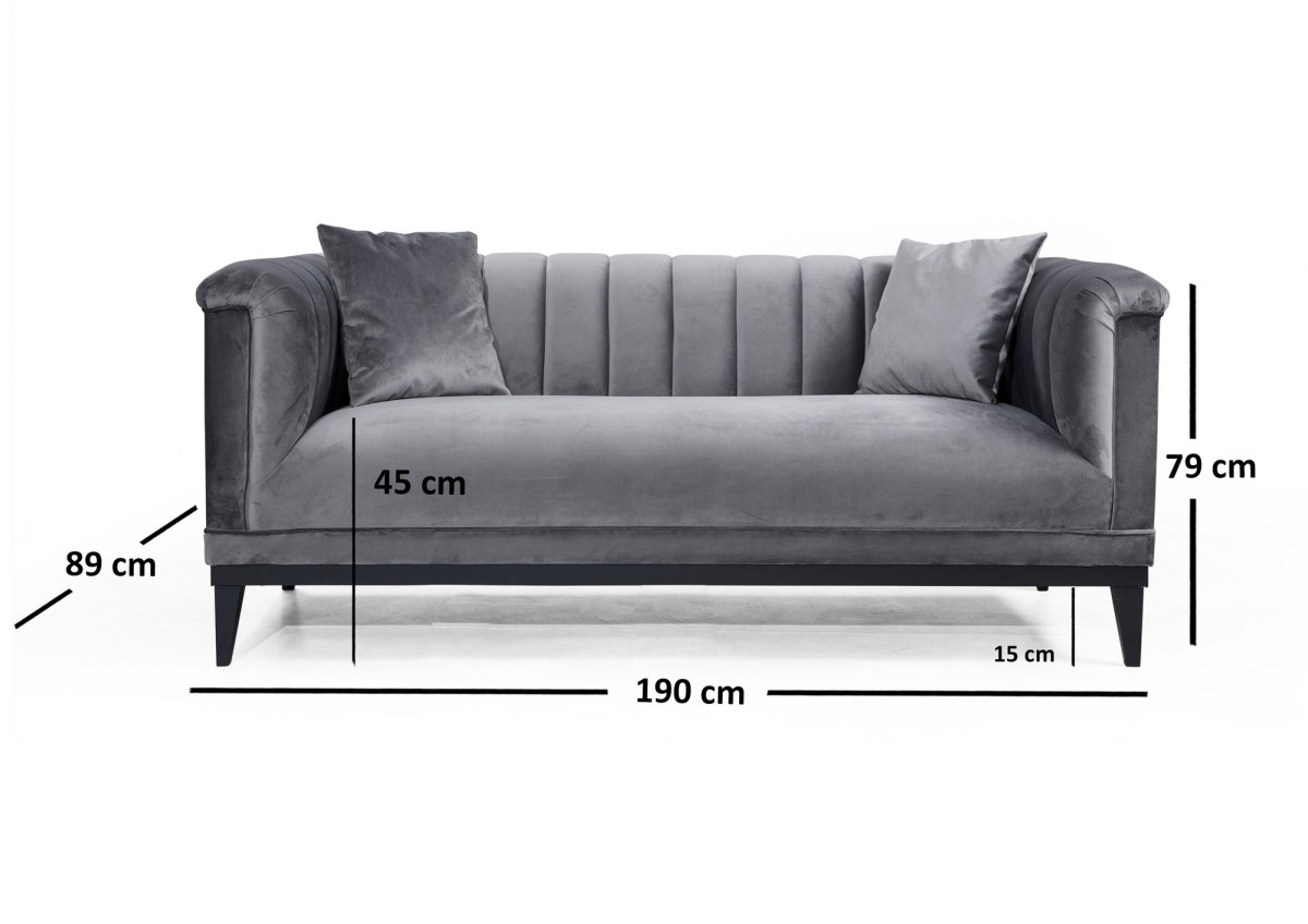 Hanah Home 2-místná pohovka Trendy 190 cm tmavě šedá