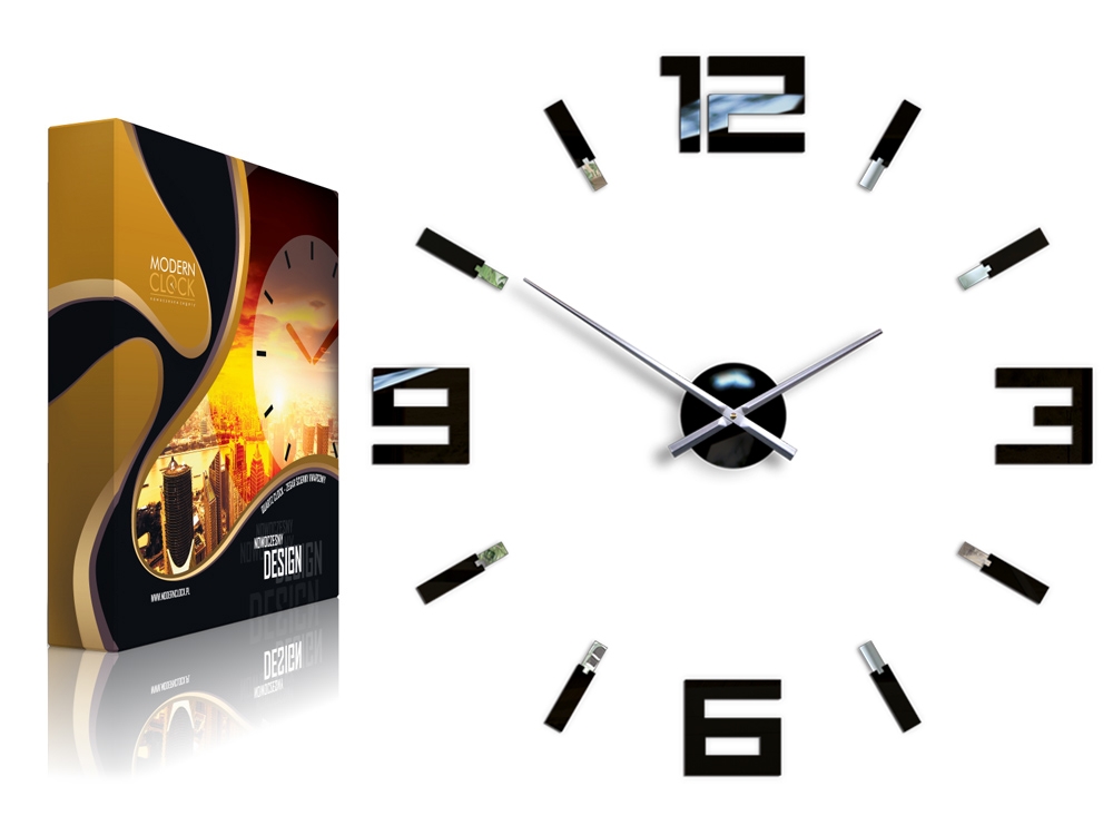 ModernClock 3D nalepovací hodiny Blink černé