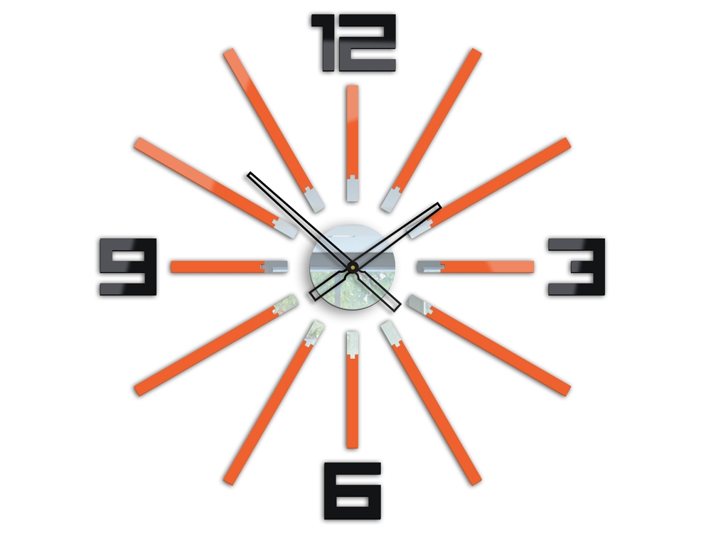 ModernClock 3D nalepovací hodiny Briliant oranžové