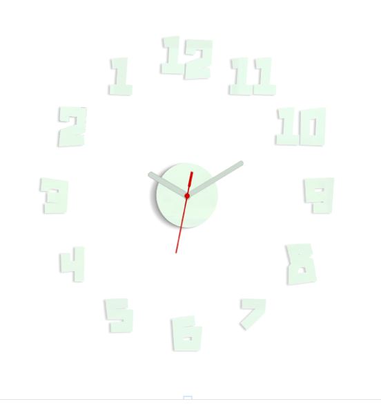 ModernClock 3D nalepovací hodiny Crazy bílé