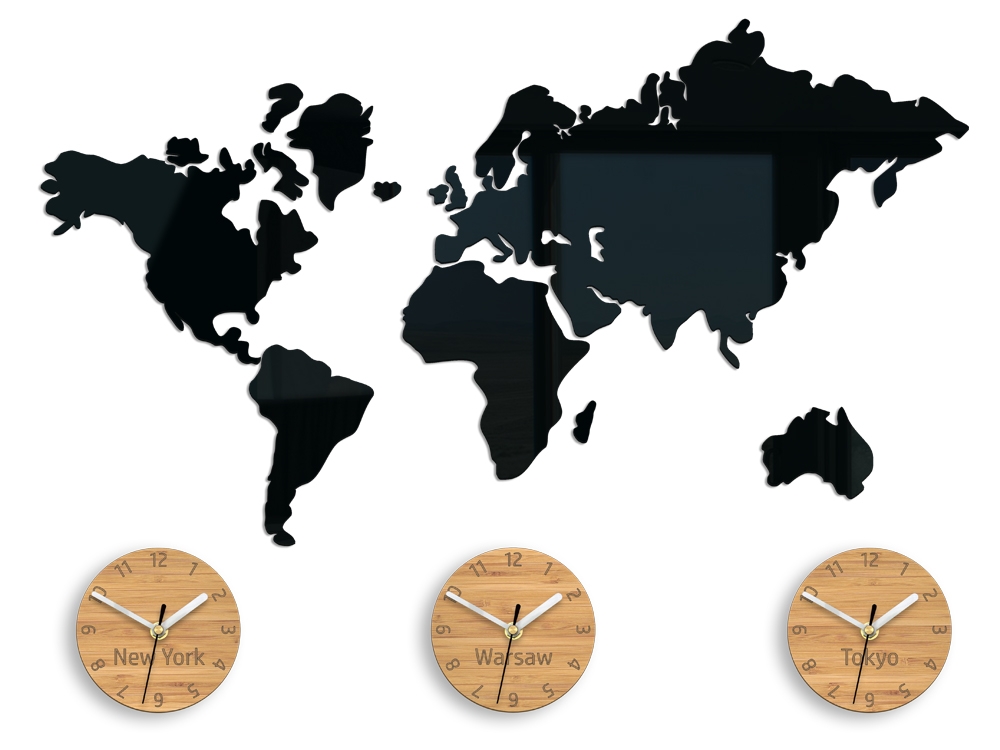 ModernClock 3D nalepovací hodiny Earth černé