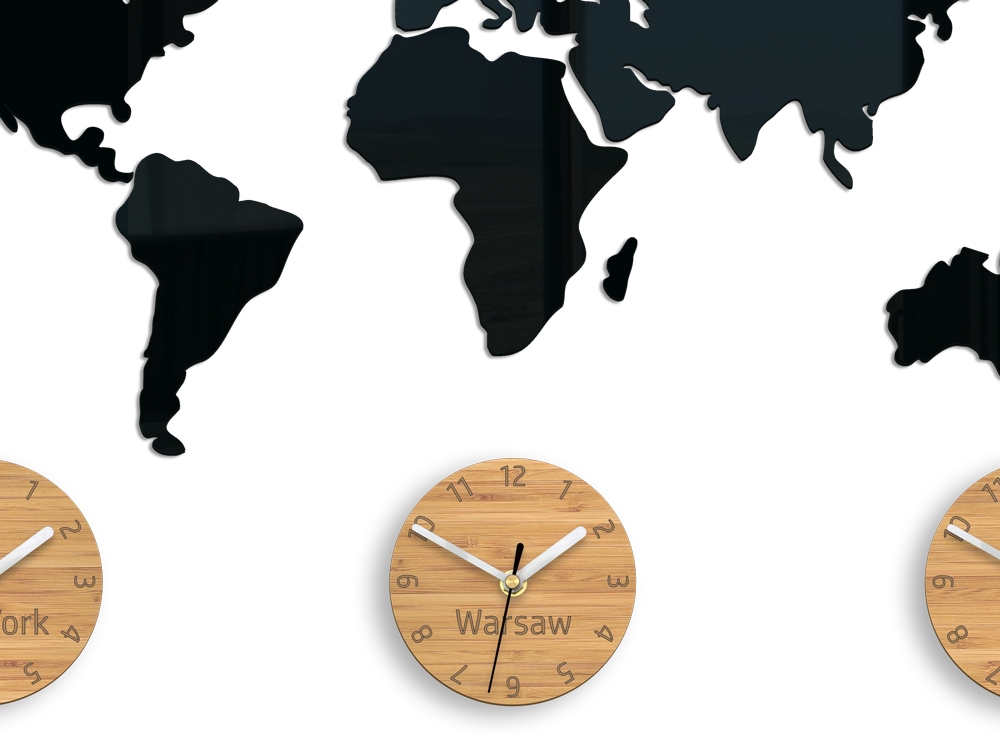 ModernClock 3D nalepovací hodiny Earth černé