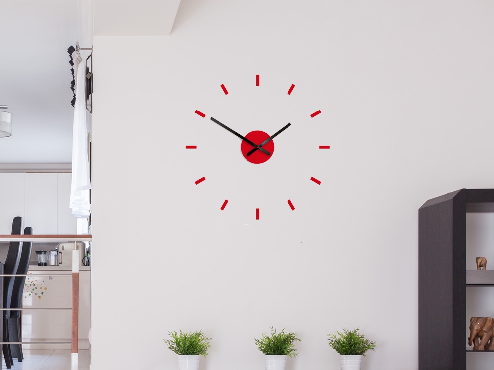 ModernClock 3D nalepovací hodiny Punkt červené