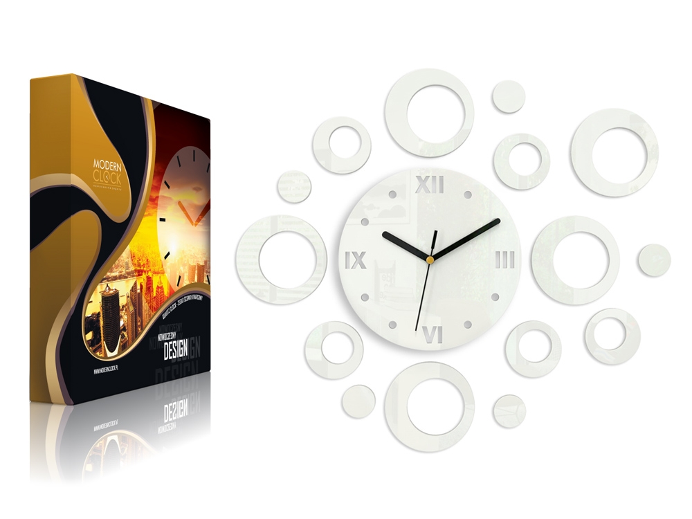 ModernClock 3D nalepovací hodiny Ring bílé