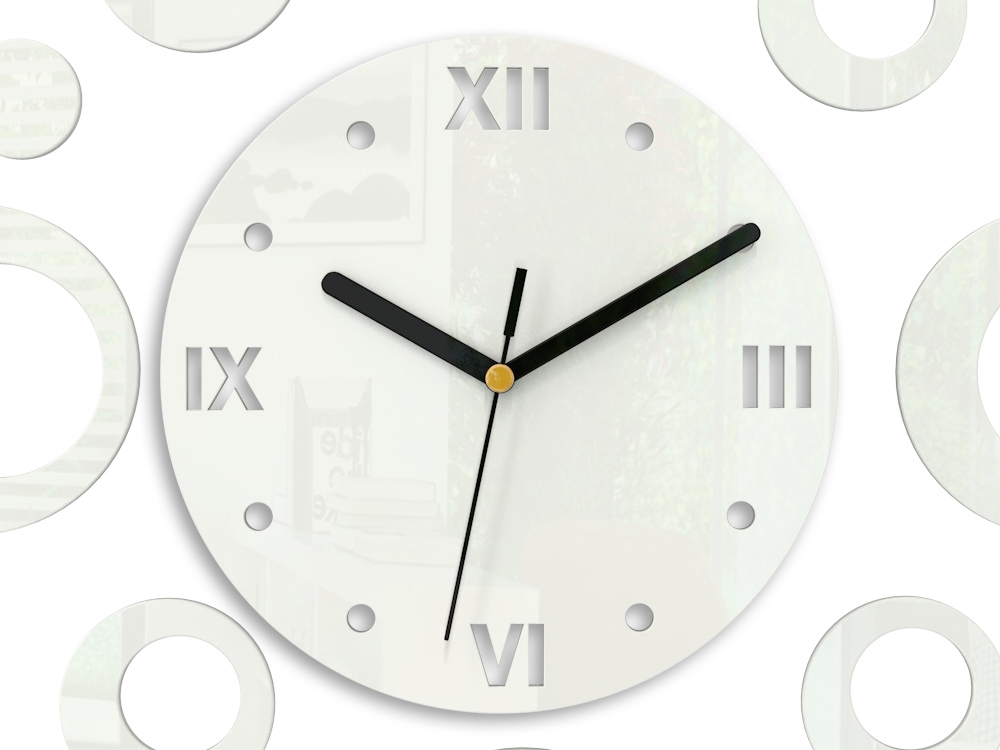 ModernClock 3D nalepovací hodiny Ring bílé