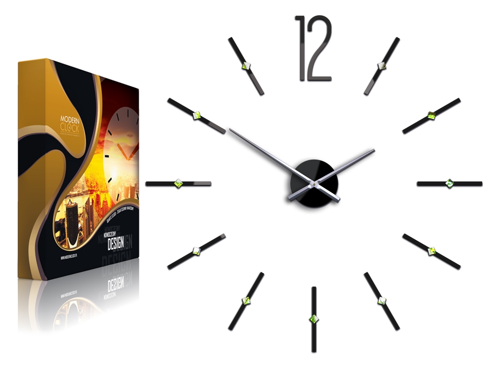 ModernClock 3D nalepovací hodiny Sofia černé