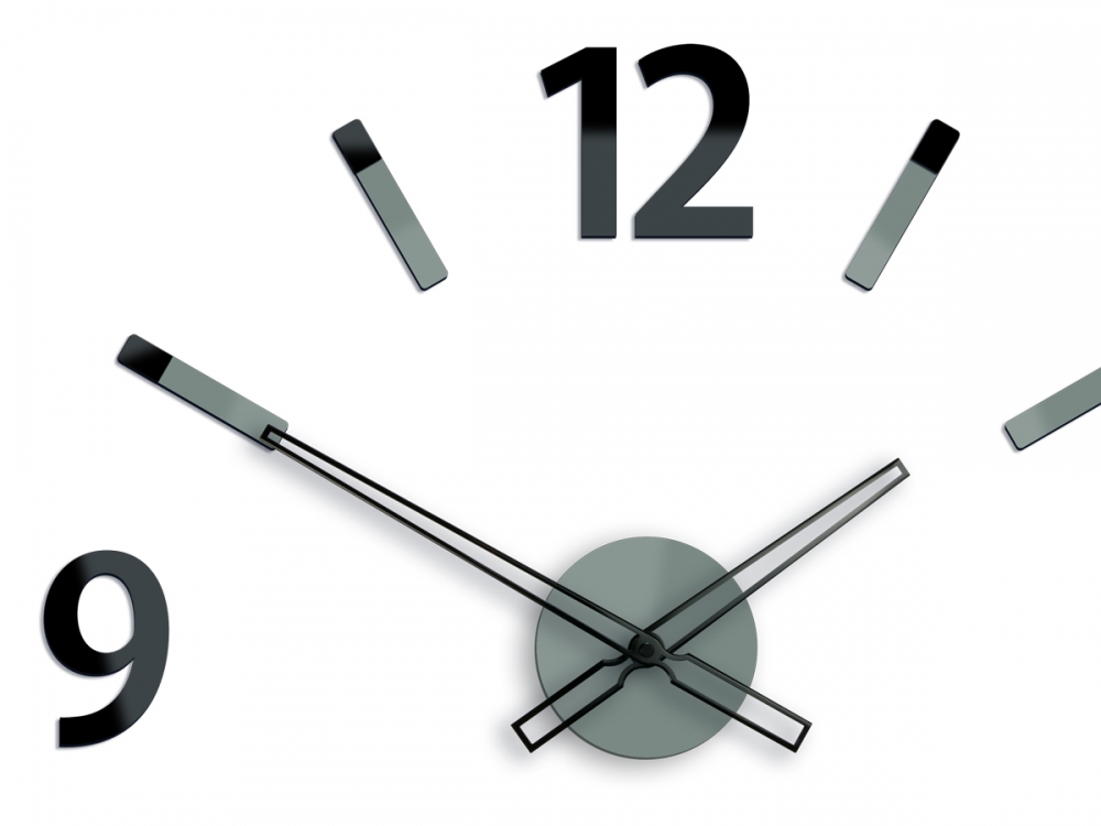 ModernClock 3D nalepovací hodiny Will šedo-černé