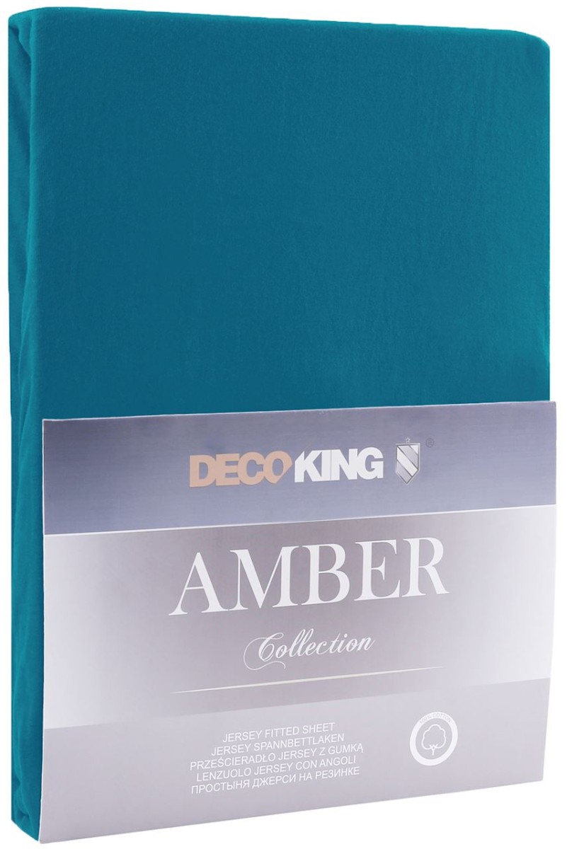 DecoKing Bavlněné prostěradlo AmeliaHome AMBER safírové, velikost 80-90x200+30