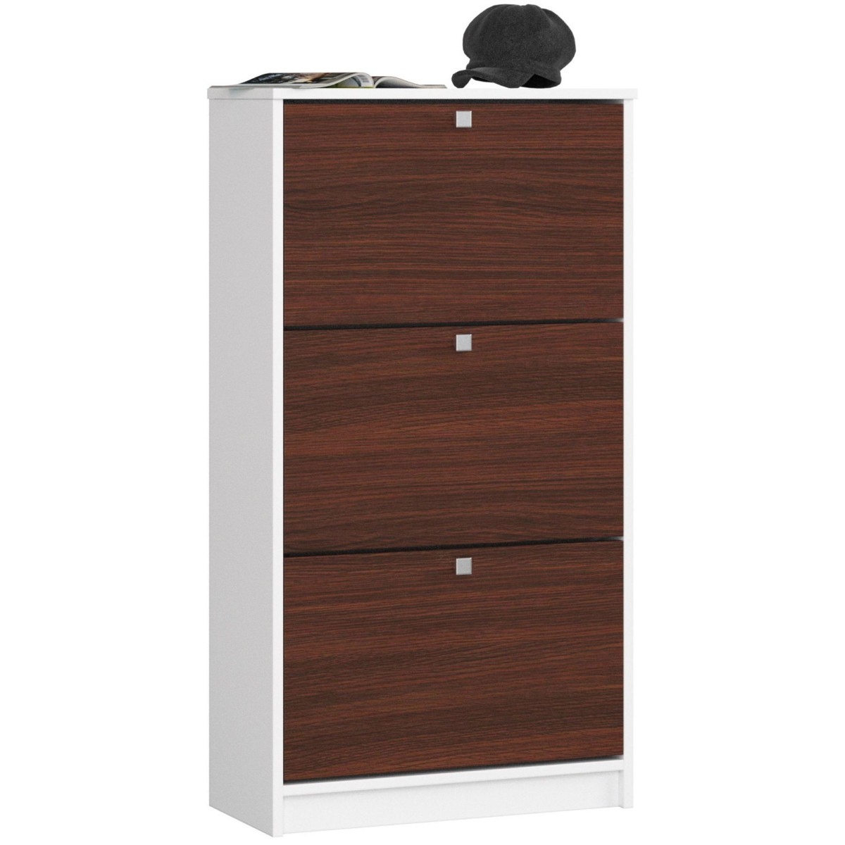 Ak furniture Botník Kara 60 cm wenge/bílý