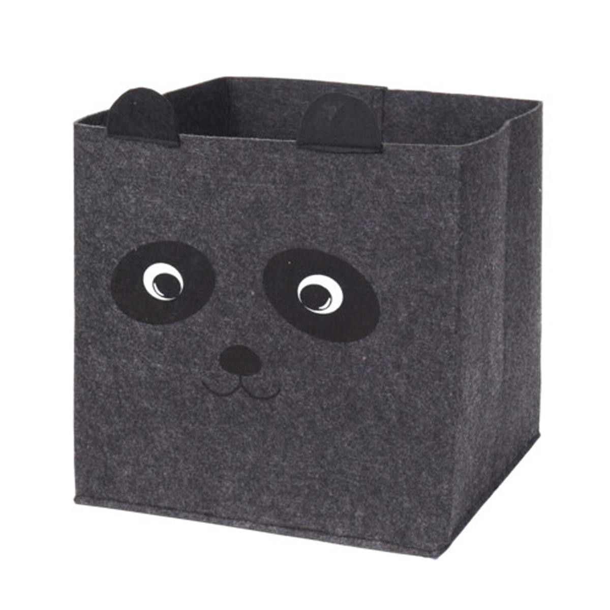 DekorStyle Box na hračky Panda tmavě šedý