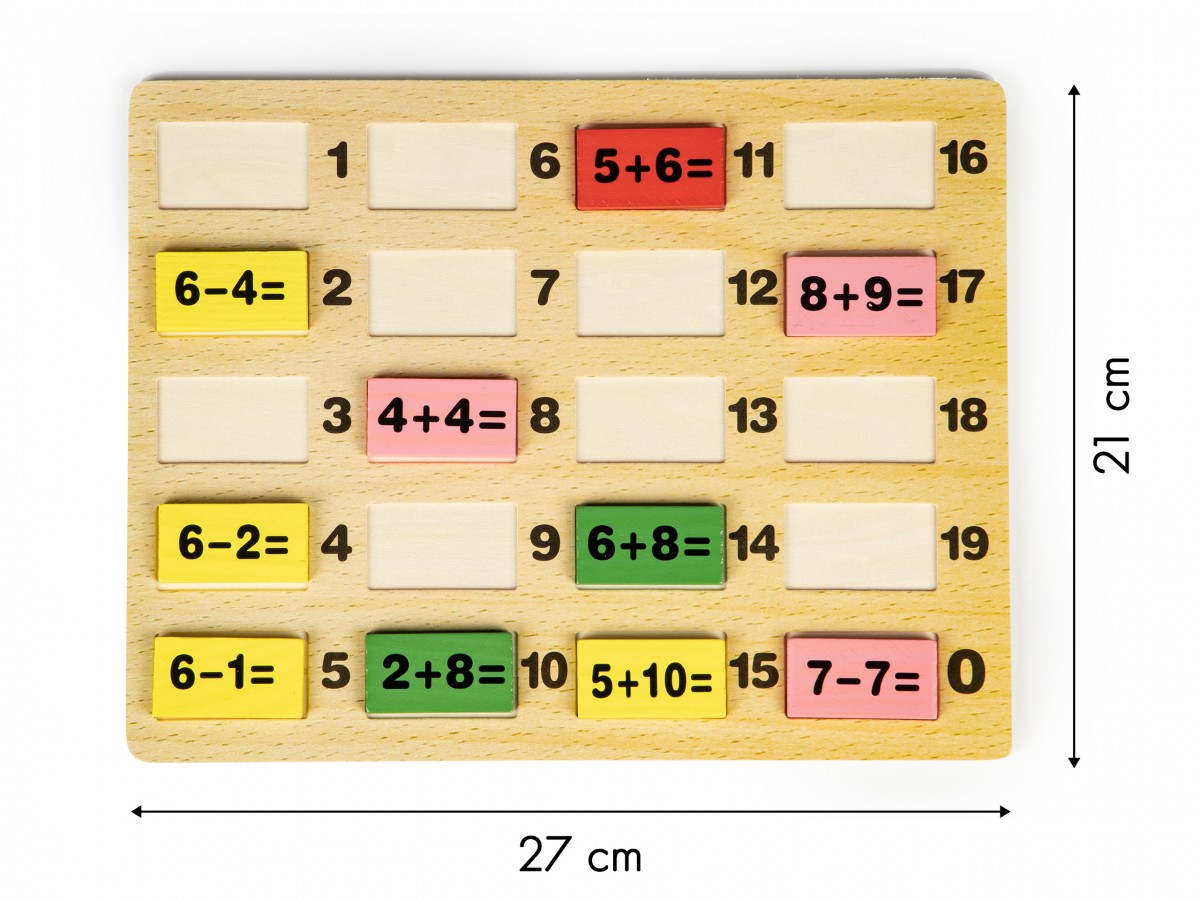 Dřevěná stavebnice s tabulí Matematika EcoToys