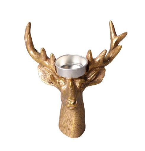 Mondex Figurka jelen se svícnem SANTA LILA zlatá