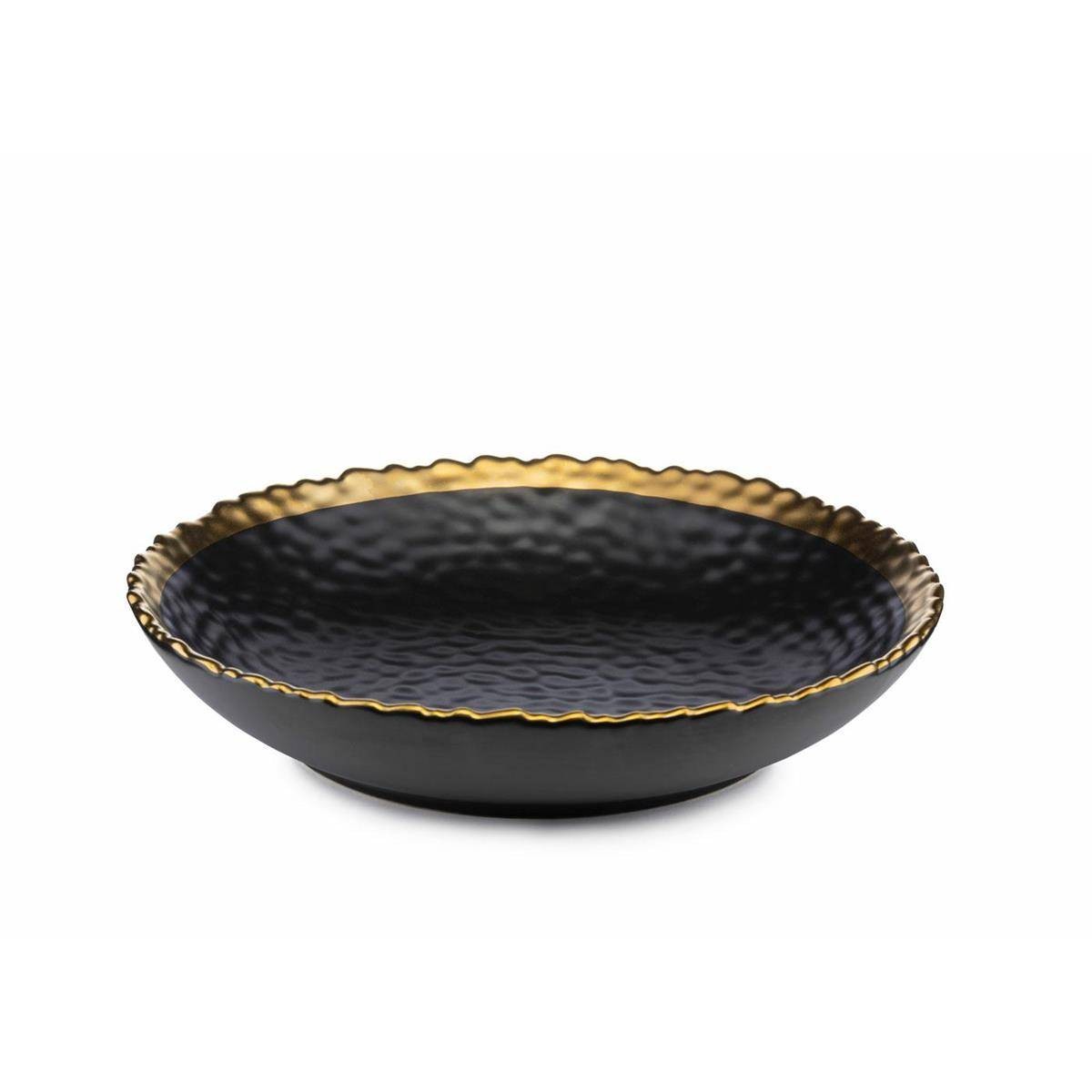 DekorStyle Hluboký keramicky talíř Kati 21 cm černý