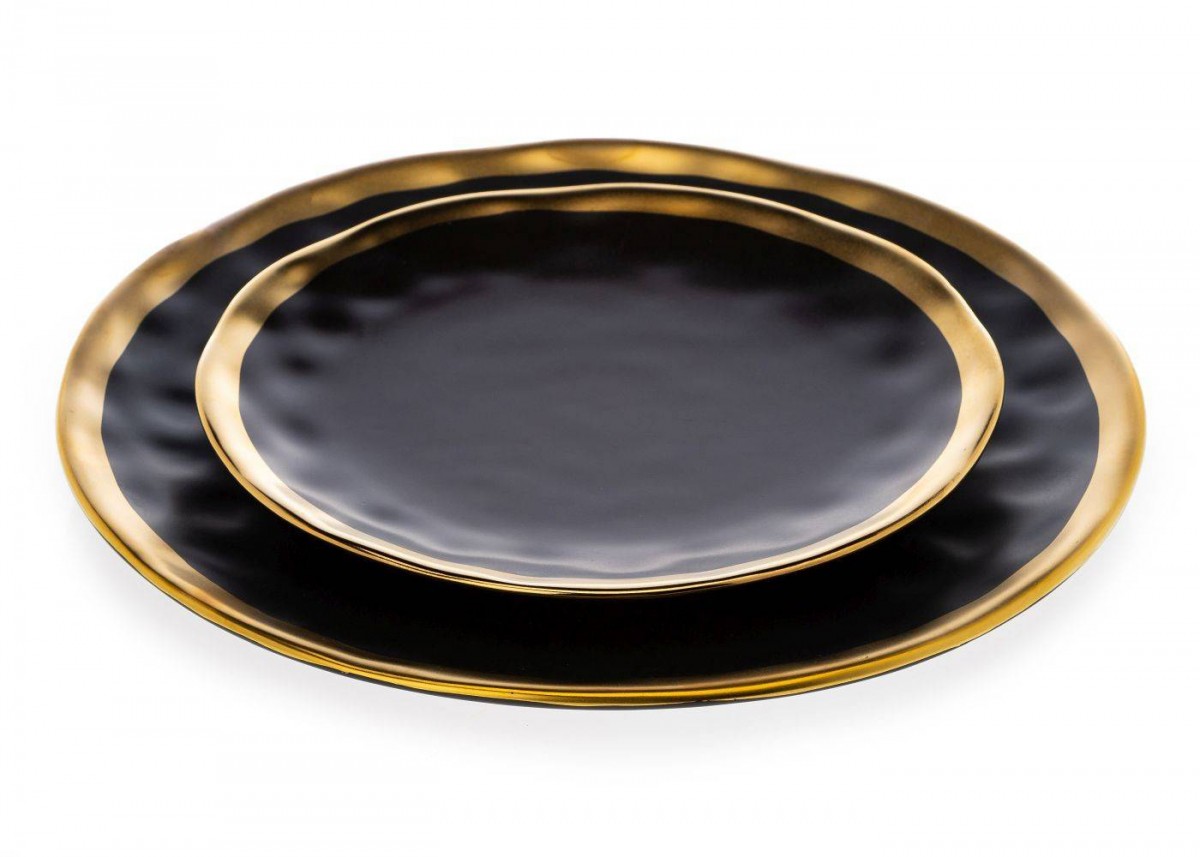 DekorStyle Keramický talíř Lissa 20 cm černý