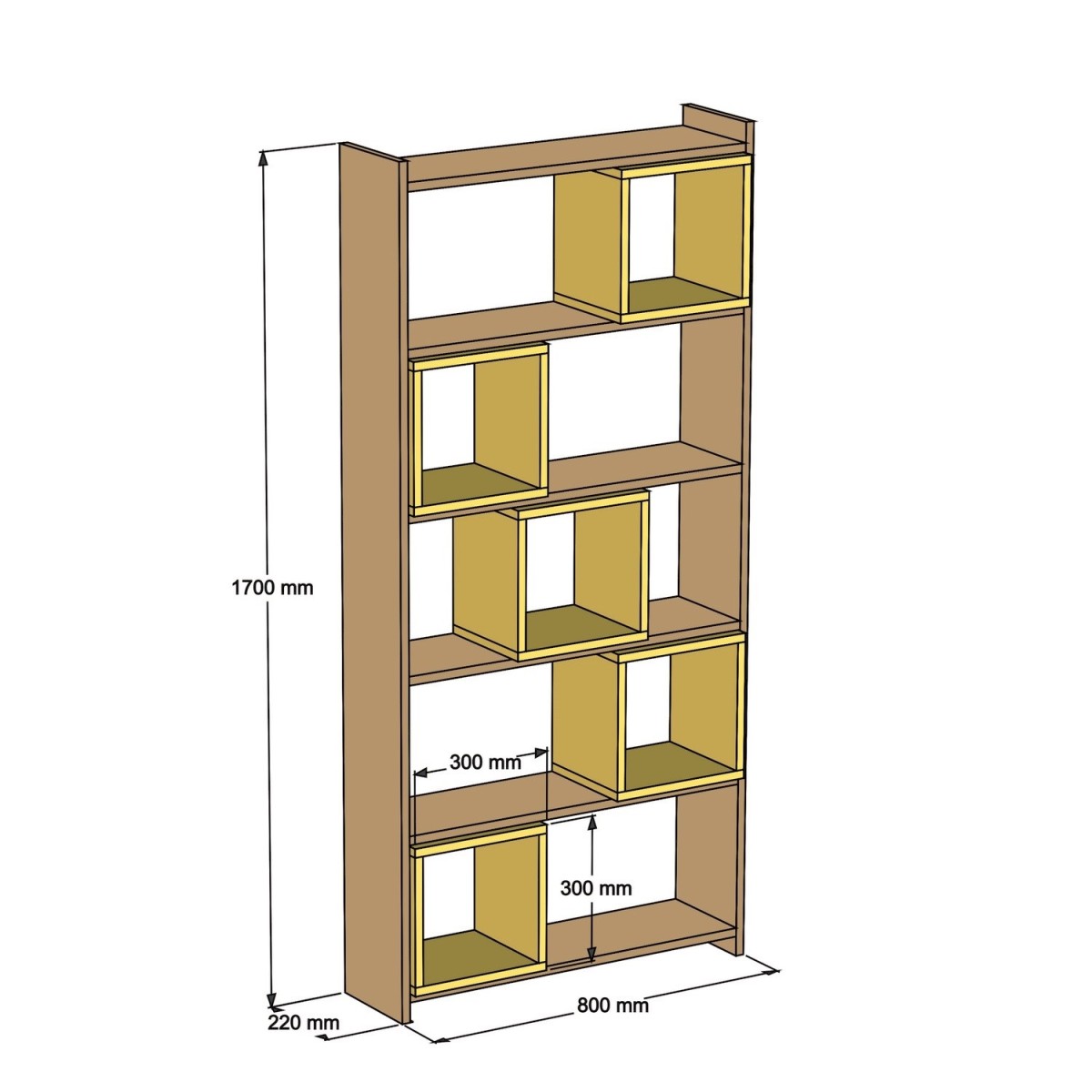 Kalune Design Knihovna Boxe ořech/bílá