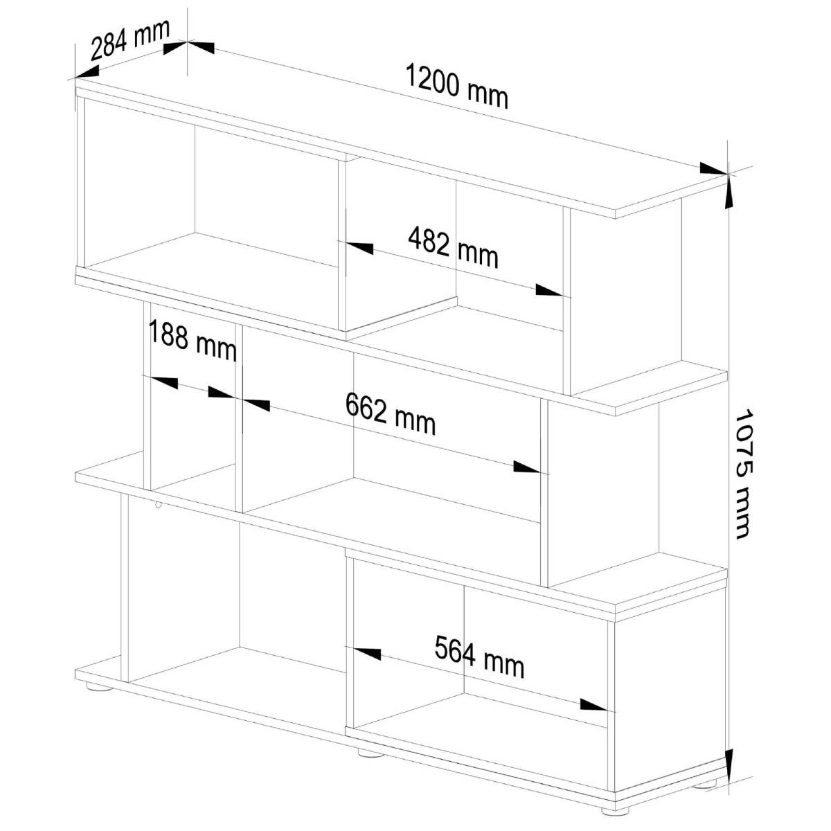 Ak furniture Knihovna FIX mini bílá