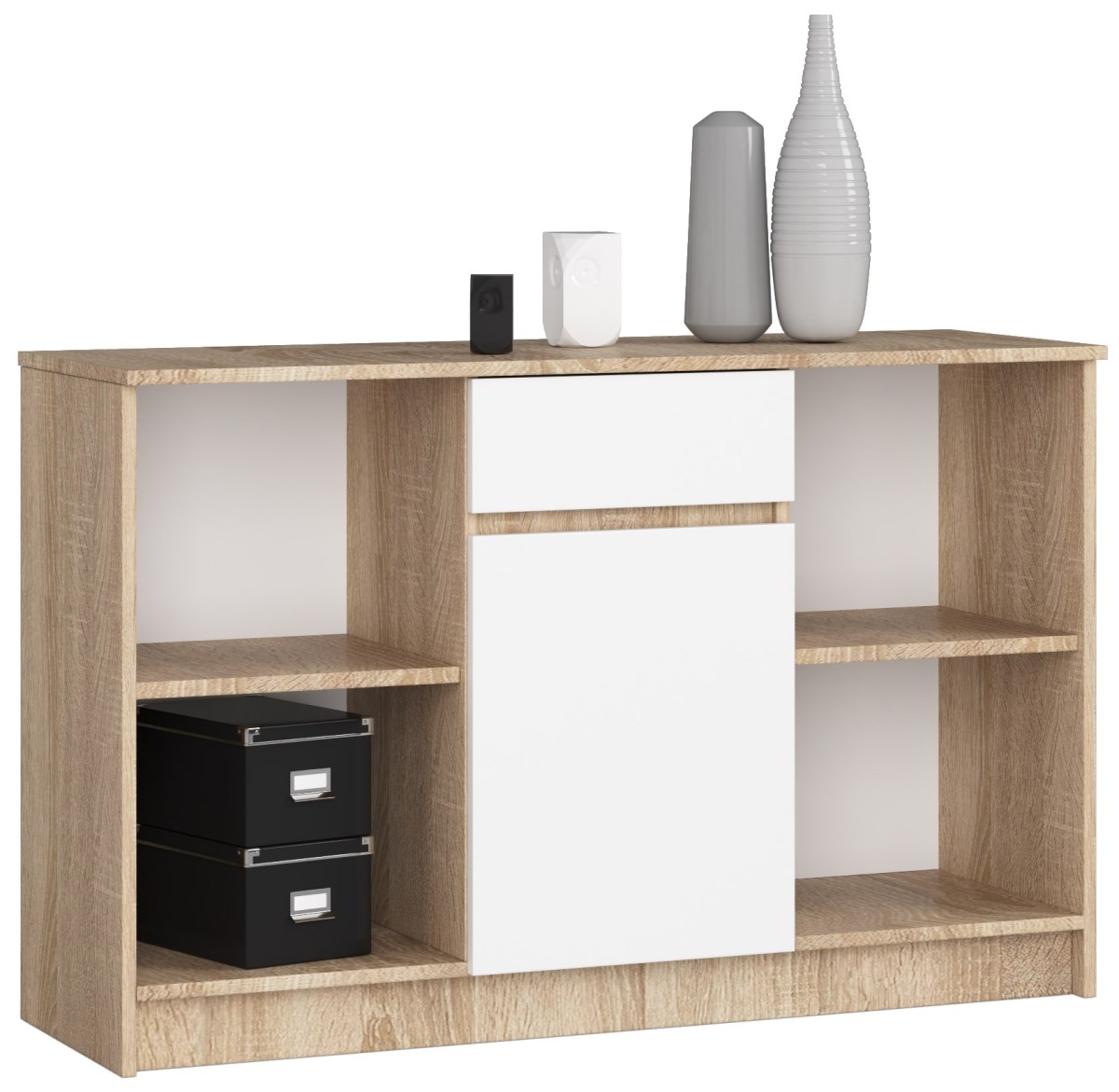 Ak furniture Komoda B-17 120 cm dub sonoma/bílá