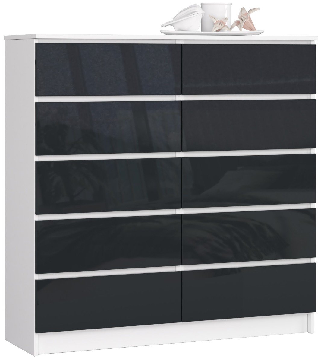 Ak furniture Komoda Kuba 120 cm bílá/grafitová