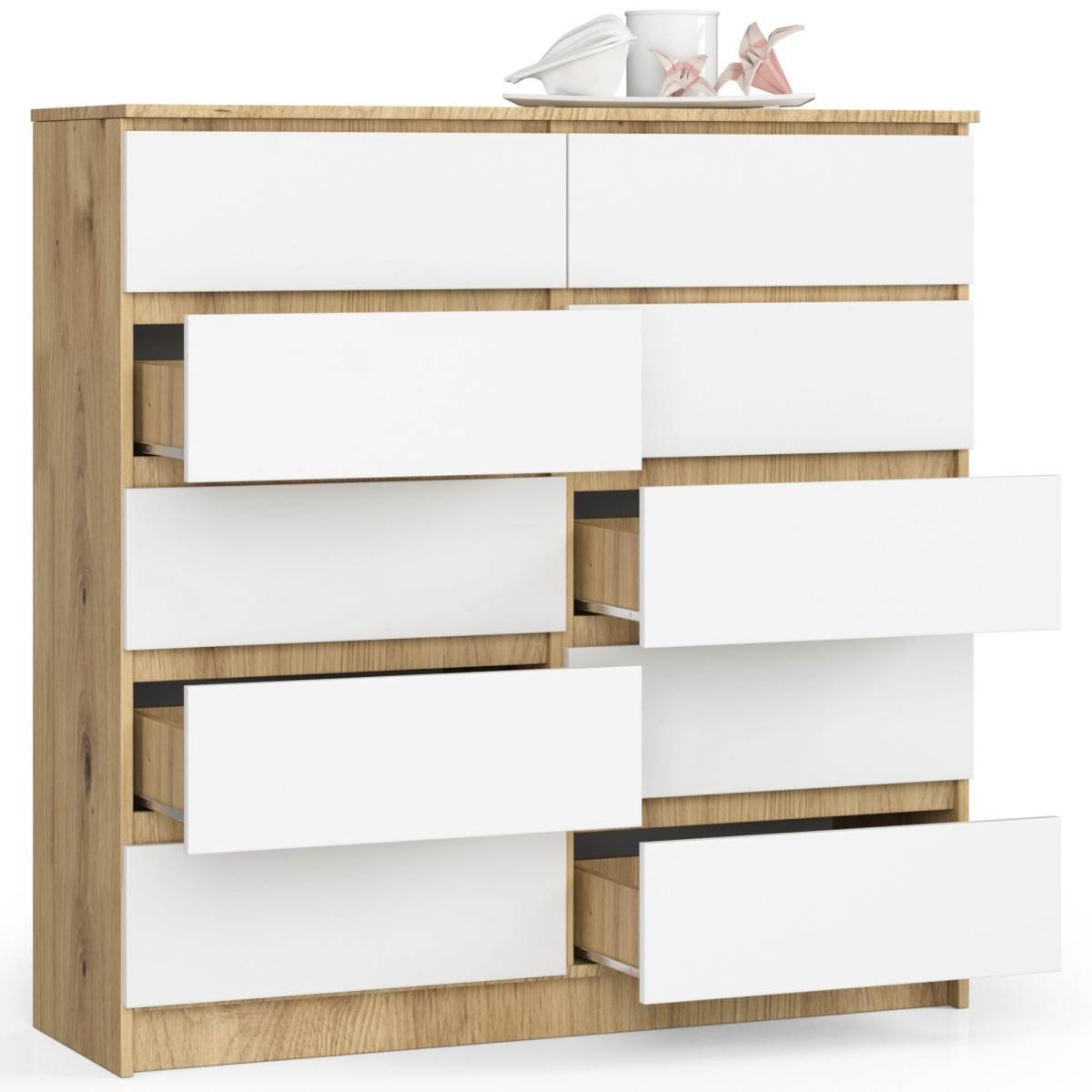 Ak furniture Komoda Kuba 120 cm dub artisan/bílá