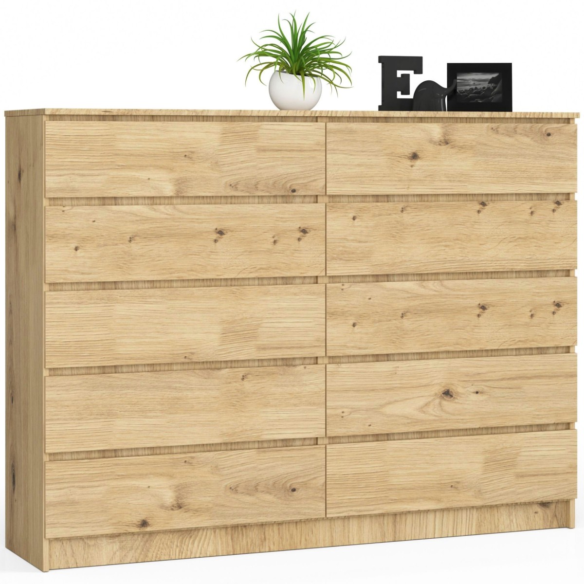 Ak furniture Komoda Kuba 160 cm 10 šuplíků dub artisan