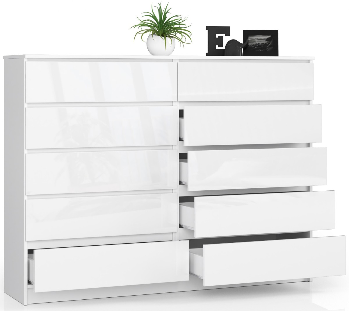 Ak furniture Komoda Rollo K 160,4 cm bílá lesklá