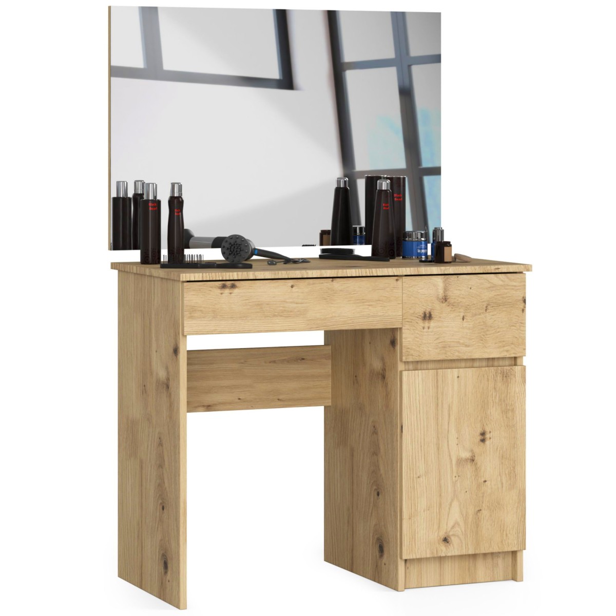 Ak furniture Kosmetický stolek se zrcadlem P-2/SL I dub artisan pravý