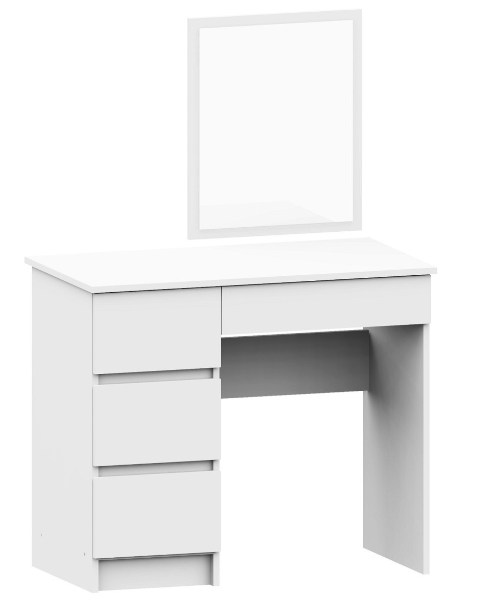 Ak furniture Kosmetický stolek se zrcadlem T-6 90x50 cm bílý levý