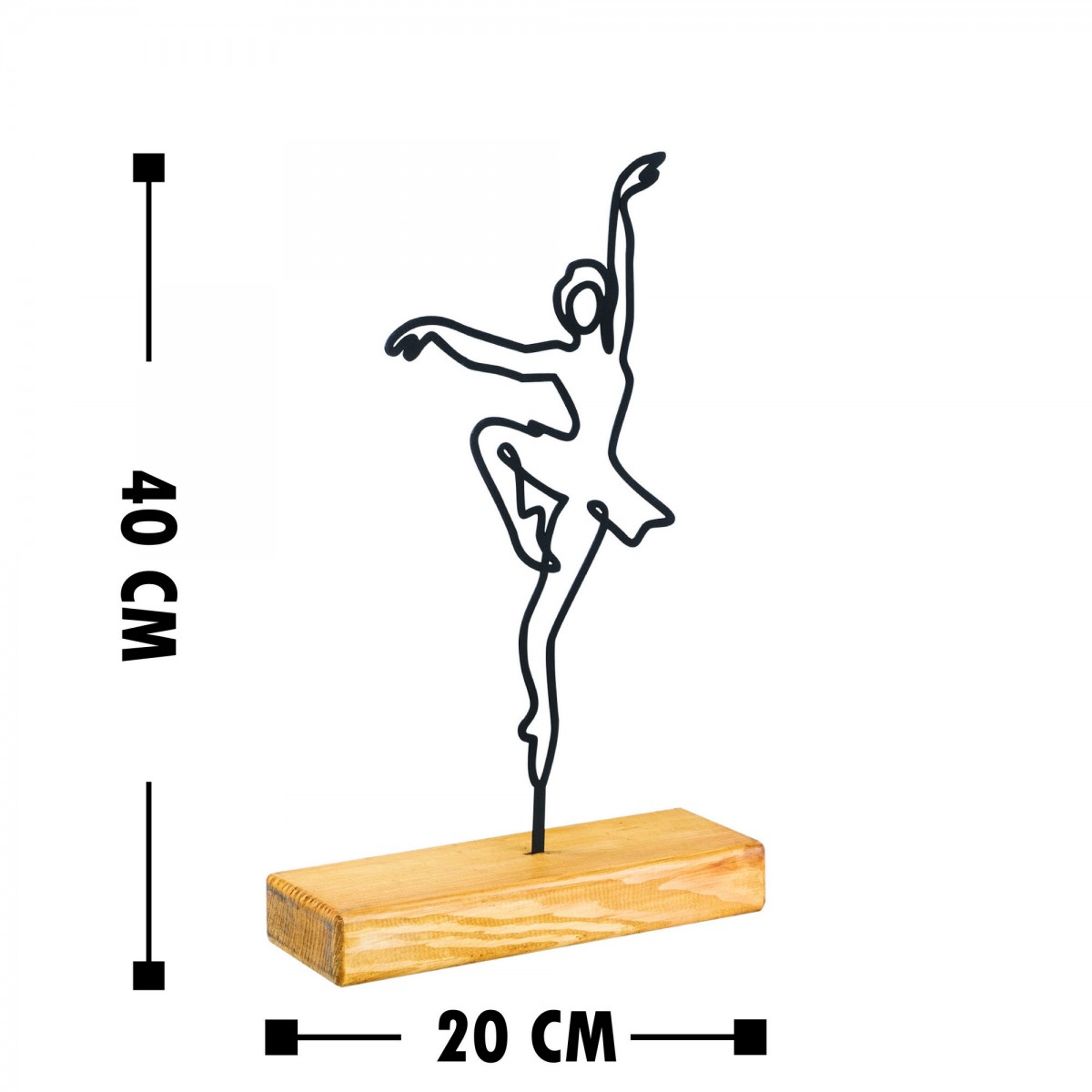 Hanah Home Kovová dekorace Ballerina 40 cm černá