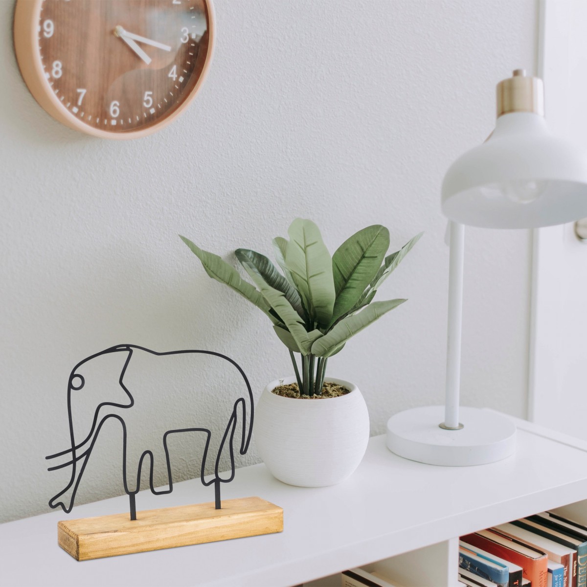 Hanah Home Kovová dekorace Elephant 30 cm černá