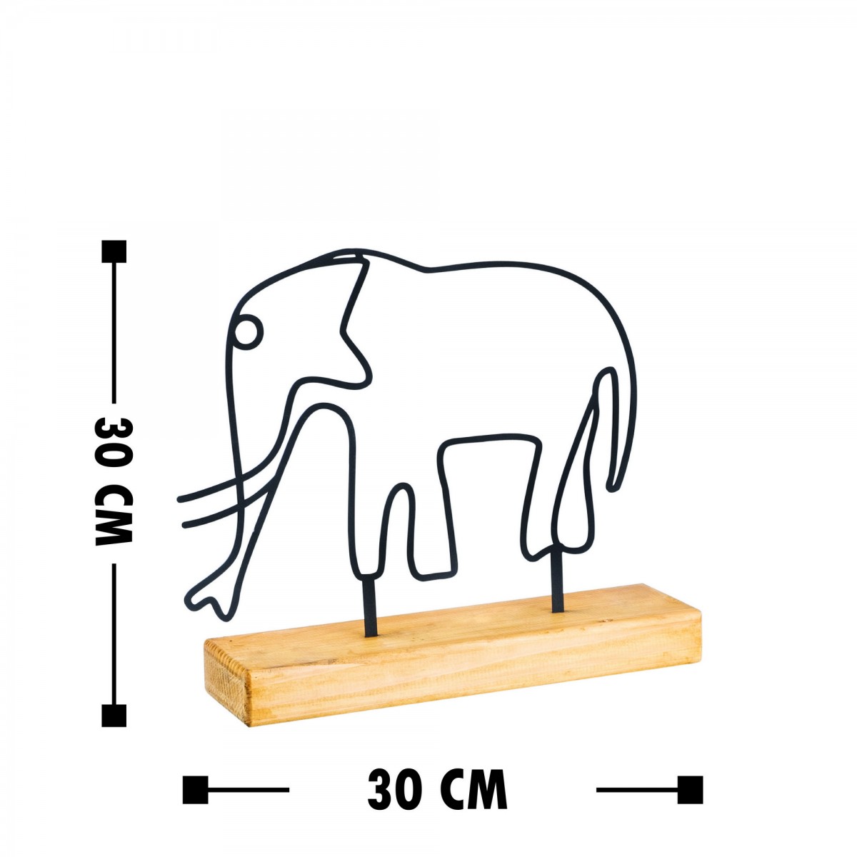 Hanah Home Kovová dekorace Elephant 30 cm černá