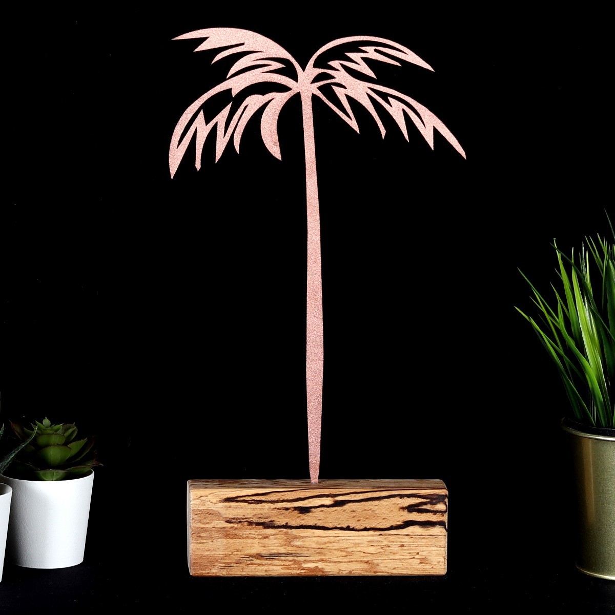 Hanah Home Kovová dekorace Palm 35 cm bronzová