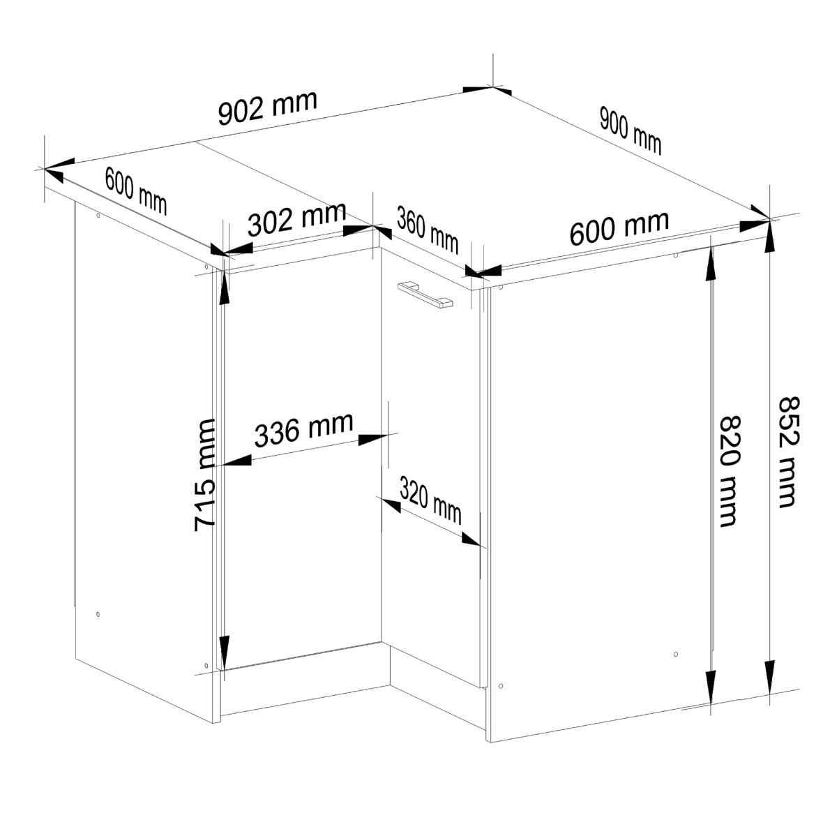 Ak furniture Kuchyňská rohová skříňka Olivie S 90 cm bílá/bílý lesk/dub sonoma