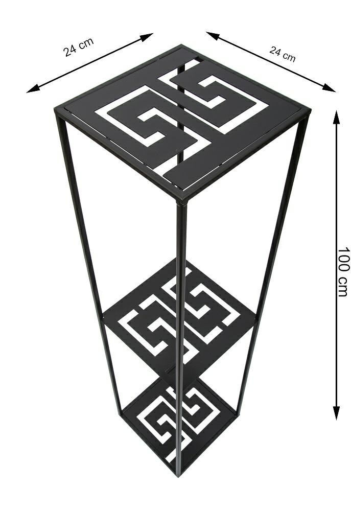 DekorStyle Moderní stojan na květináč Labyrint 100 cm ČERNÝ